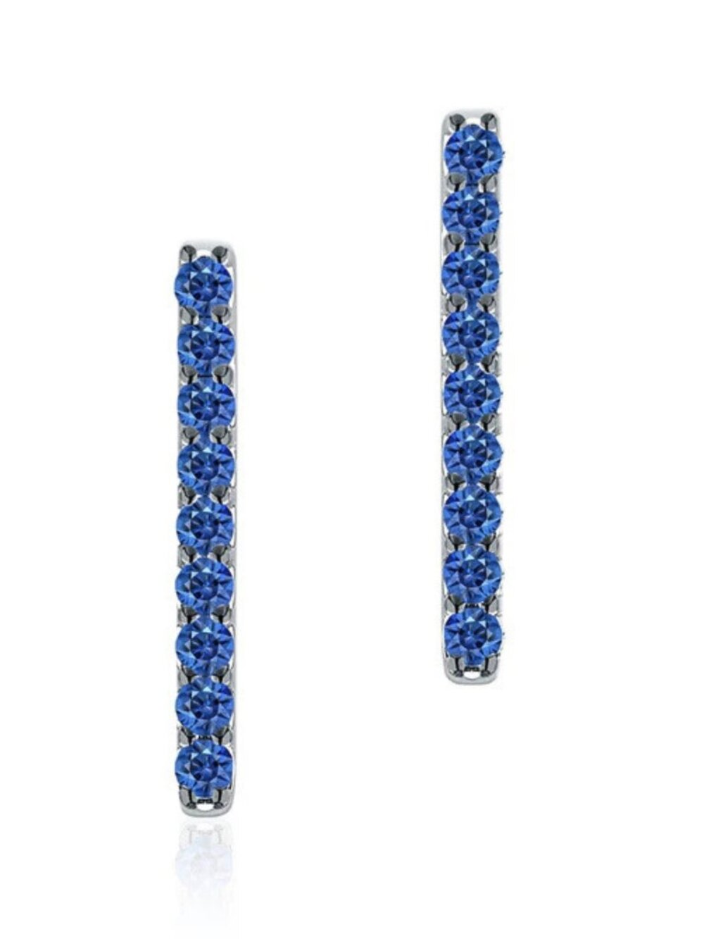 Birks Sapphire Bar Earrings in 18K White Gold